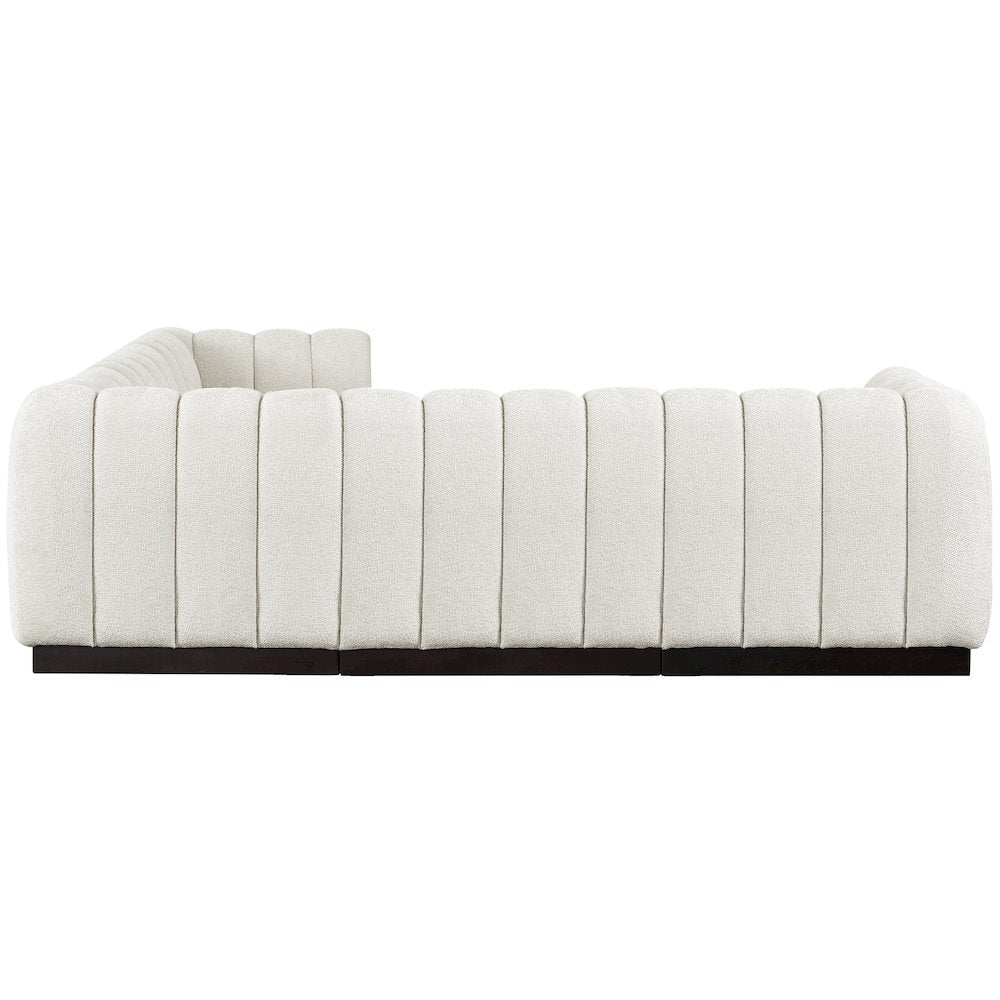 Quinn Cream Chenille Fabric Modular Sectional