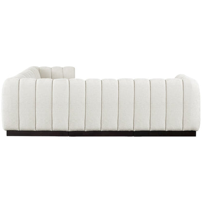 Quinn Cream Chenille Fabric Modular Sectional