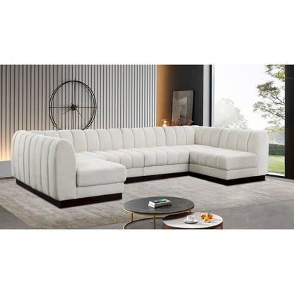 Quinn Cream Chenille Fabric Modular Sectional