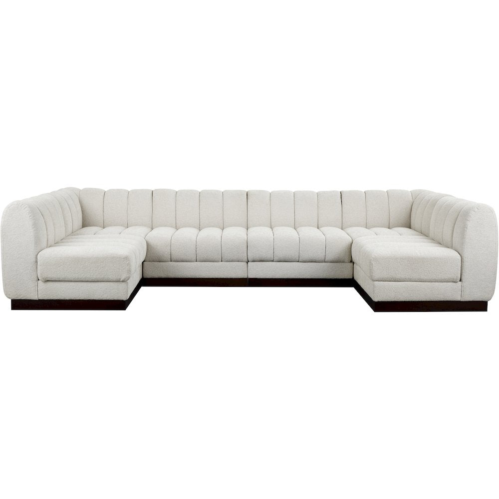 Quinn Cream Chenille Fabric Modular Sectional