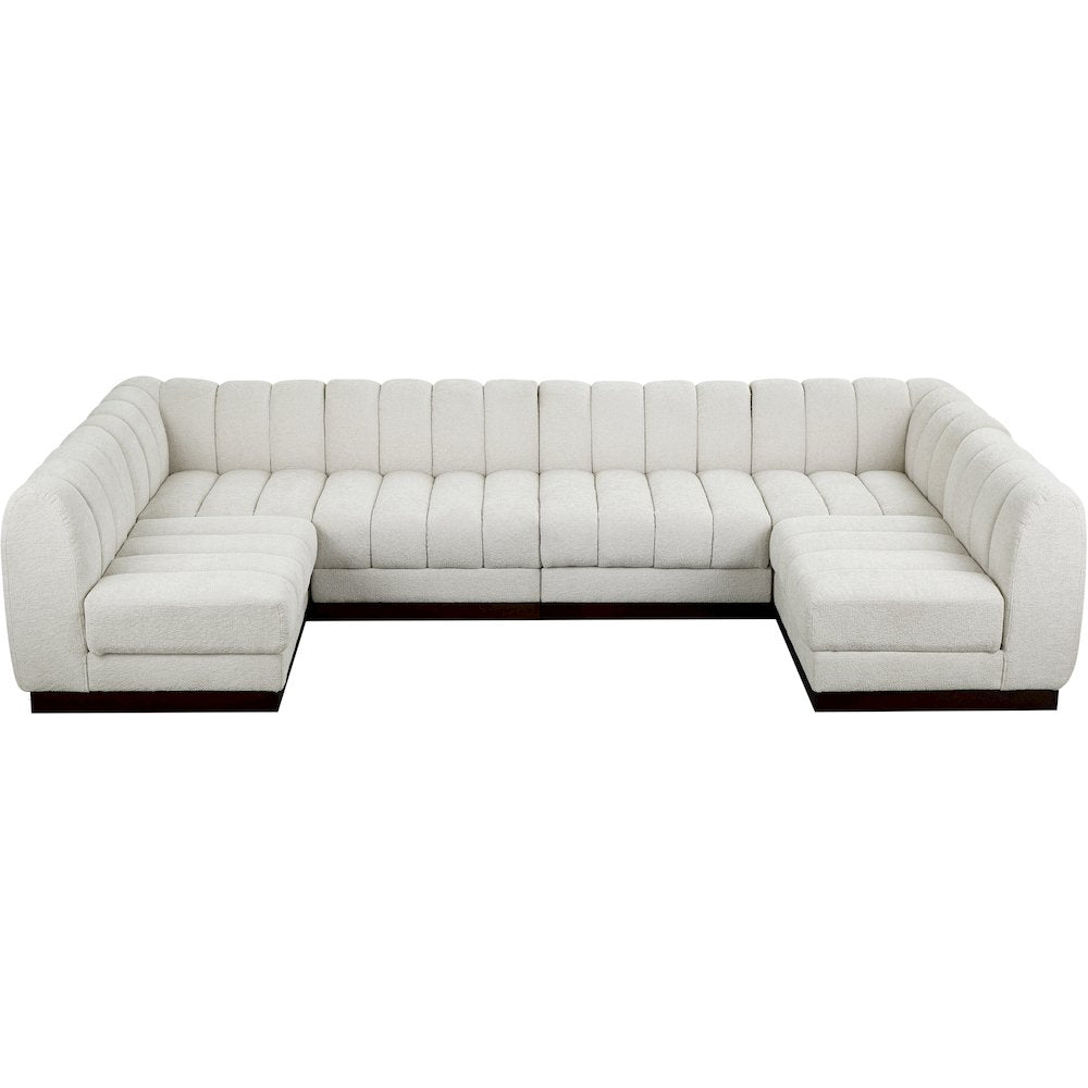 Quinn Cream Chenille Fabric Modular Sectional