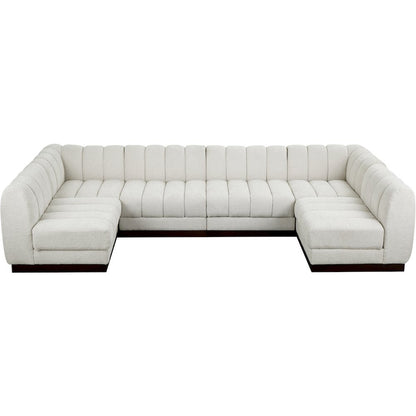 Quinn Cream Chenille Fabric Modular Sectional