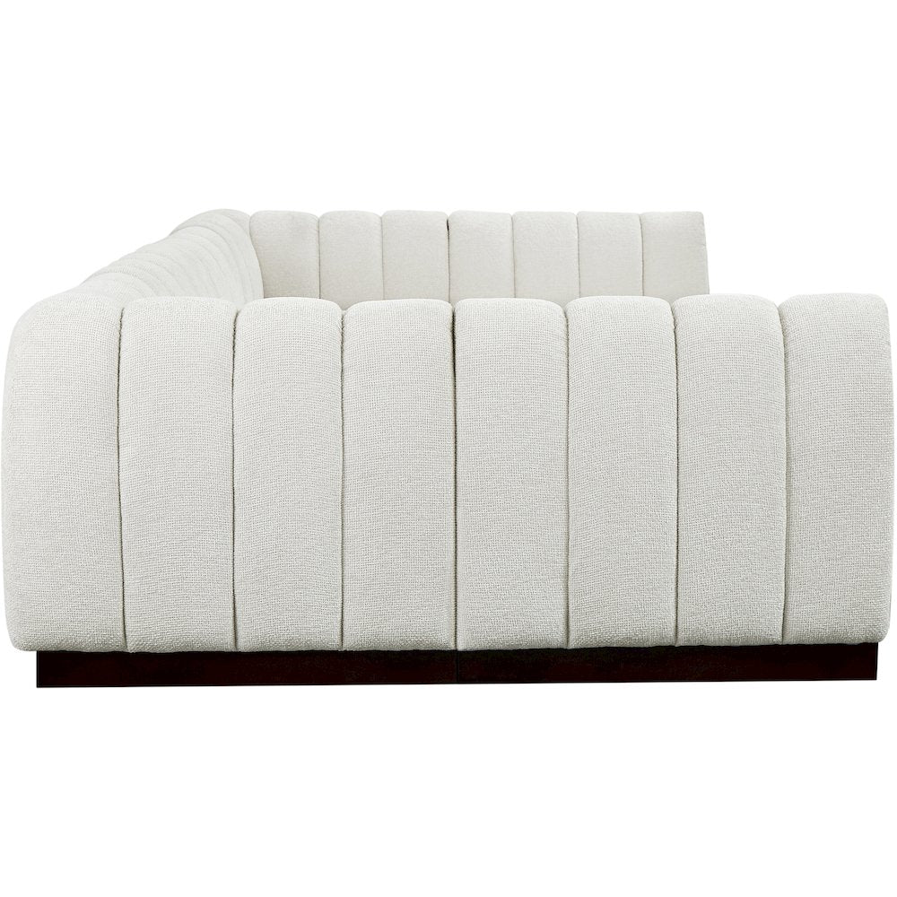Quinn Cream Chenille Fabric Modular Sectional
