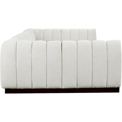 Quinn Cream Chenille Fabric Modular Sectional