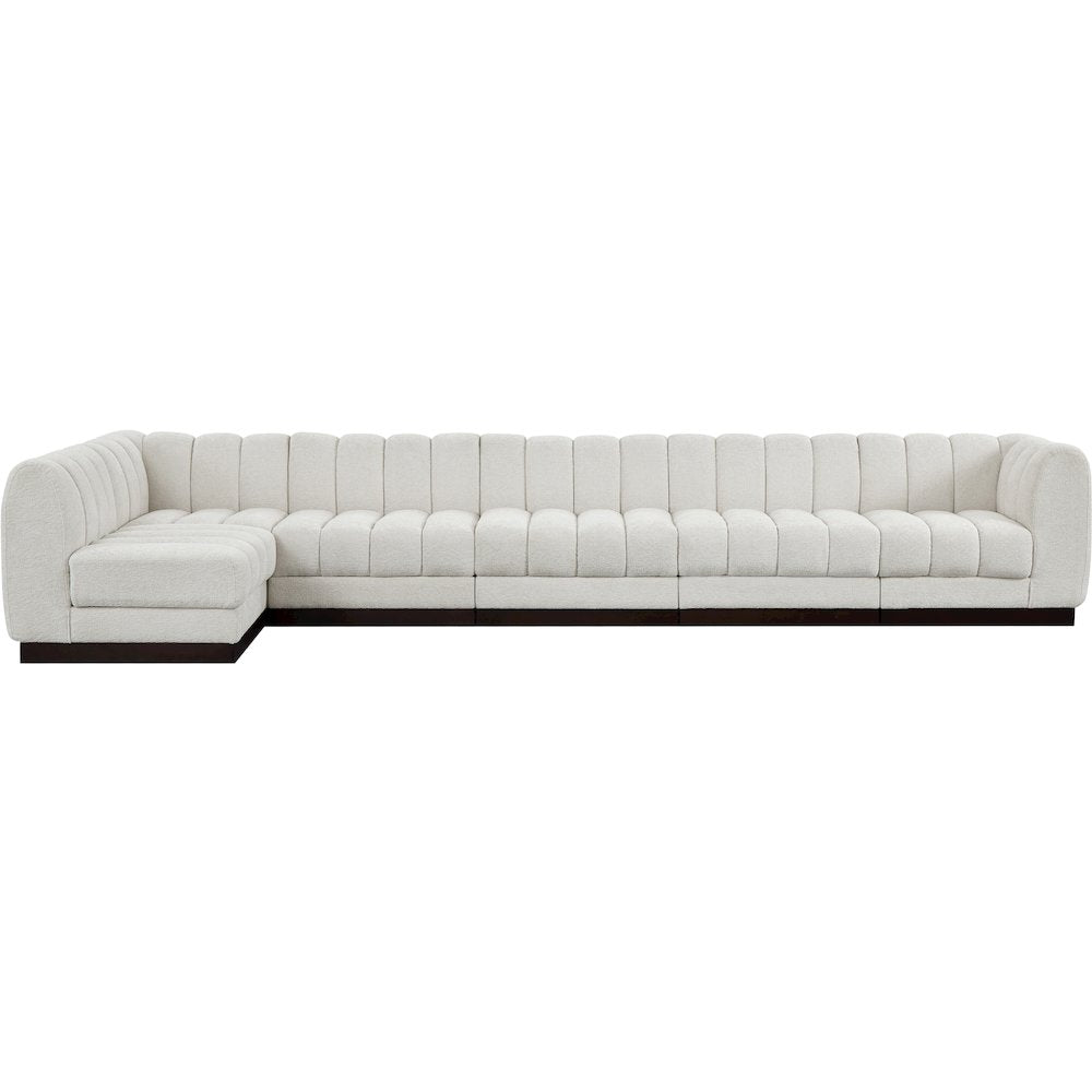 Quinn Cream Chenille Fabric Modular Sectional