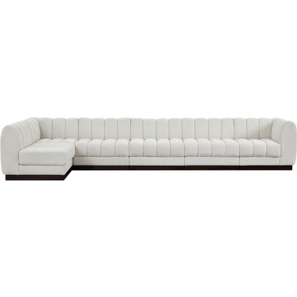 Quinn Cream Chenille Fabric Modular Sectional