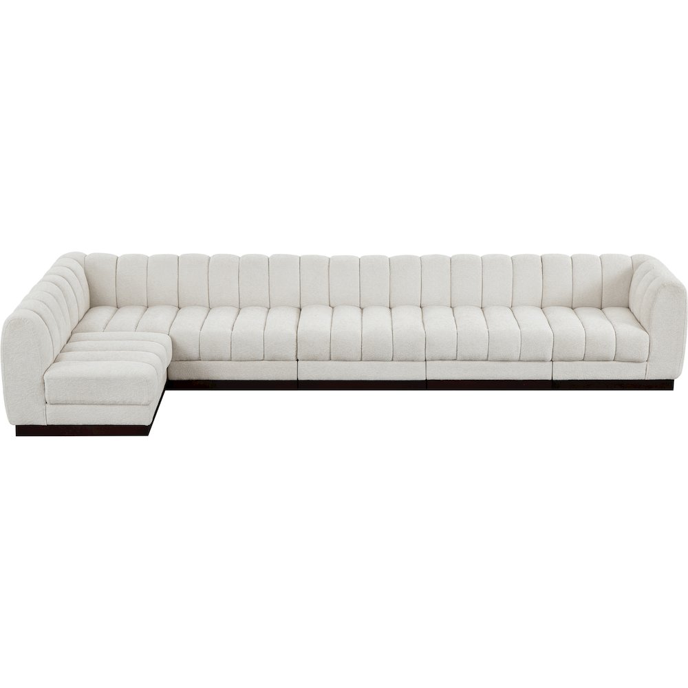 Quinn Cream Chenille Fabric Modular Sectional