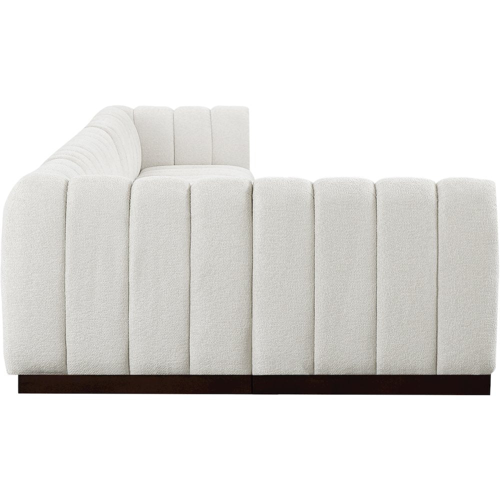 Quinn Cream Chenille Fabric Modular Sectional