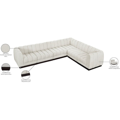Quinn Cream Chenille Fabric Modular Sectional
