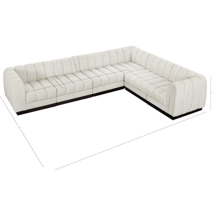 Quinn Cream Chenille Fabric Modular Sectional