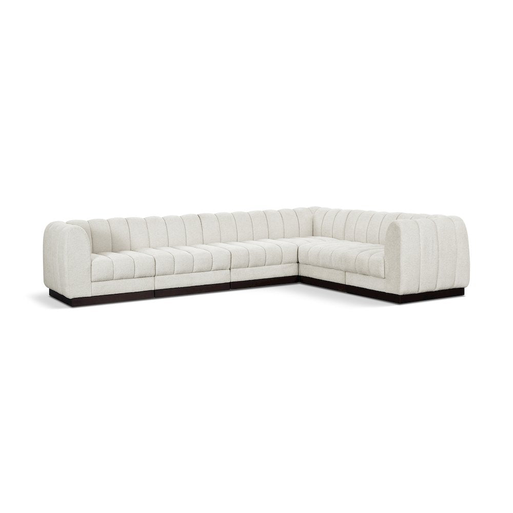 Quinn Cream Chenille Fabric Modular Sectional