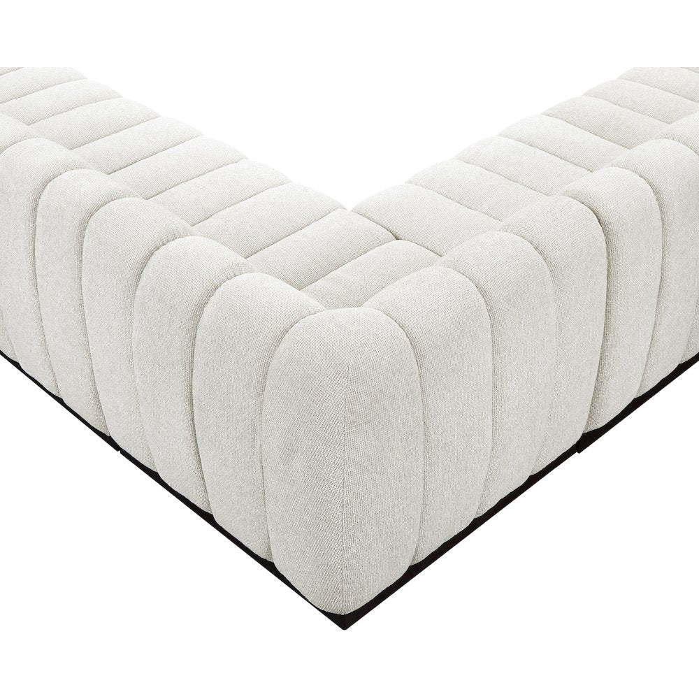 Quinn Cream Chenille Fabric Modular Sectional