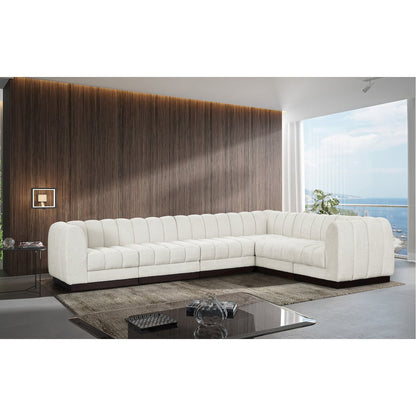 Quinn Cream Chenille Fabric Modular Sectional
