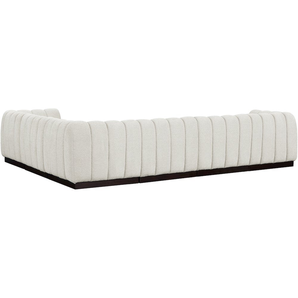 Quinn Cream Chenille Fabric Modular Sectional