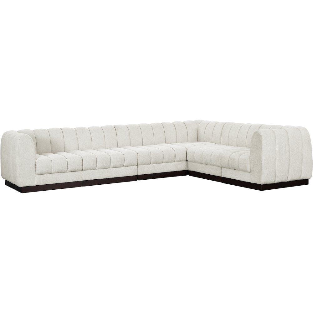Quinn Cream Chenille Fabric Modular Sectional