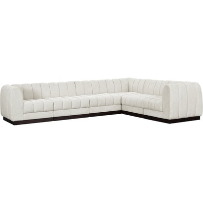 Quinn Cream Chenille Fabric Modular Sectional