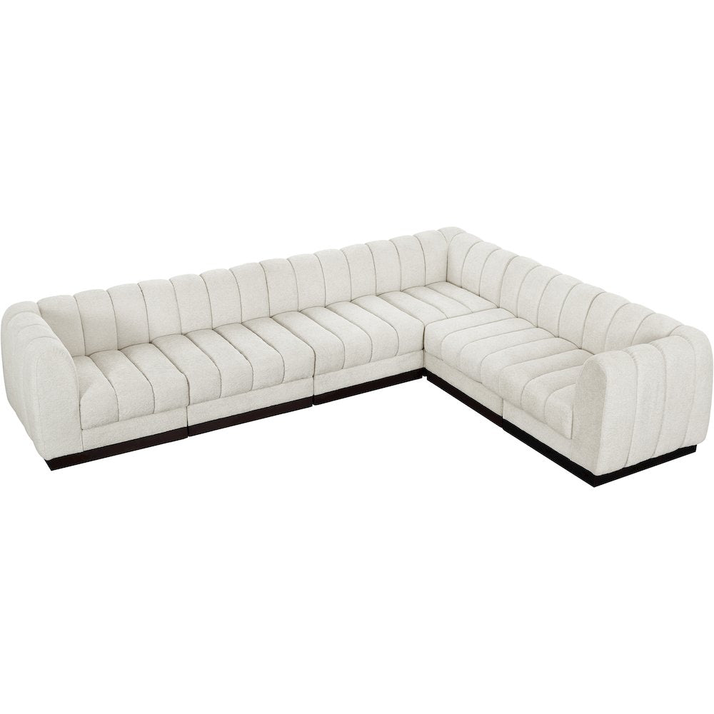 Quinn Cream Chenille Fabric Modular Sectional