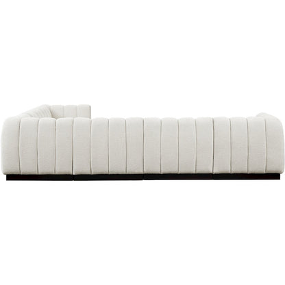 Quinn Cream Chenille Fabric Modular Sectional