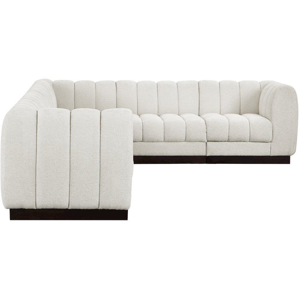 Quinn Cream Chenille Fabric Modular Sectional