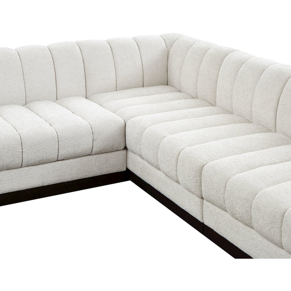 Quinn Cream Chenille Fabric Modular Sectional