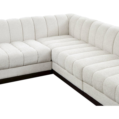Quinn Cream Chenille Fabric Modular Sectional