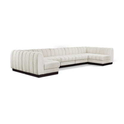 Quinn Cream Chenille Fabric Modular Sectional