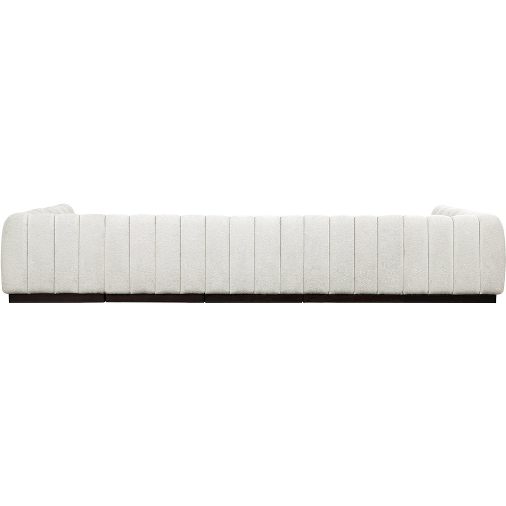 Quinn Cream Chenille Fabric Modular Sectional