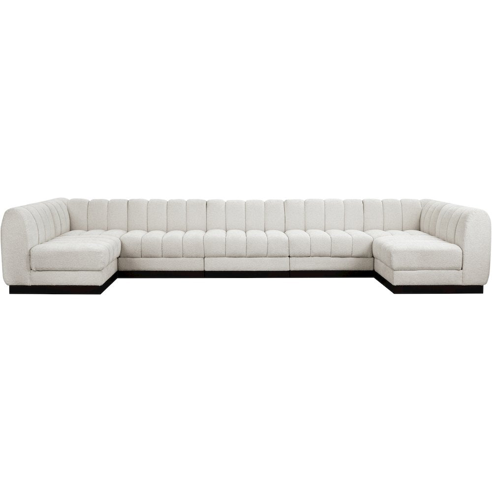 Quinn Cream Chenille Fabric Modular Sectional