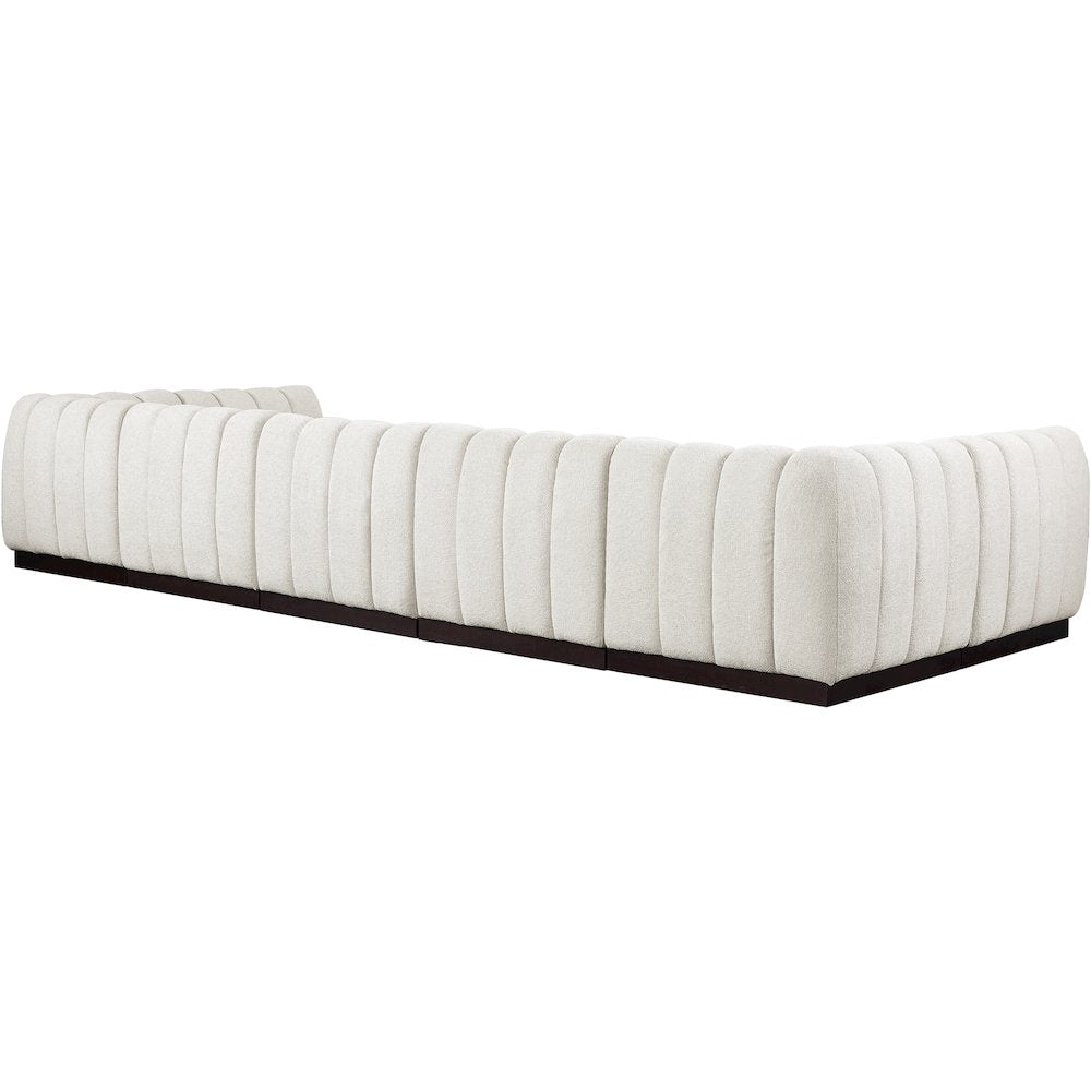 Quinn Cream Chenille Fabric Modular Sectional