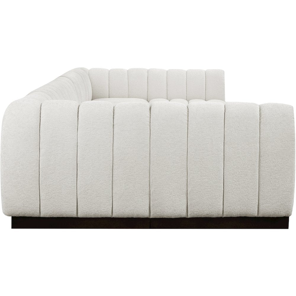Quinn Cream Chenille Fabric Modular Sectional