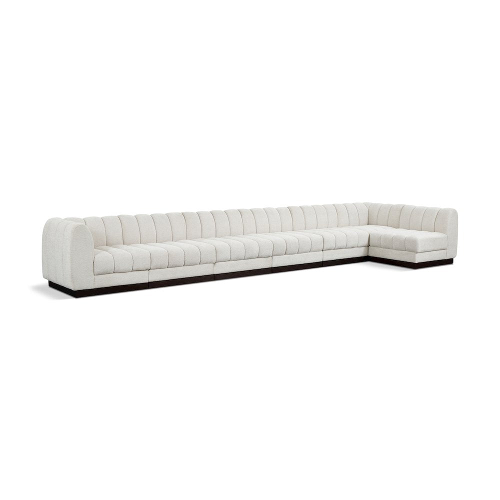 Quinn Cream Chenille Fabric Modular Sectional