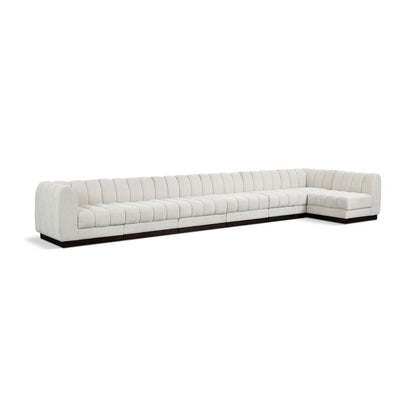 Quinn Cream Chenille Fabric Modular Sectional
