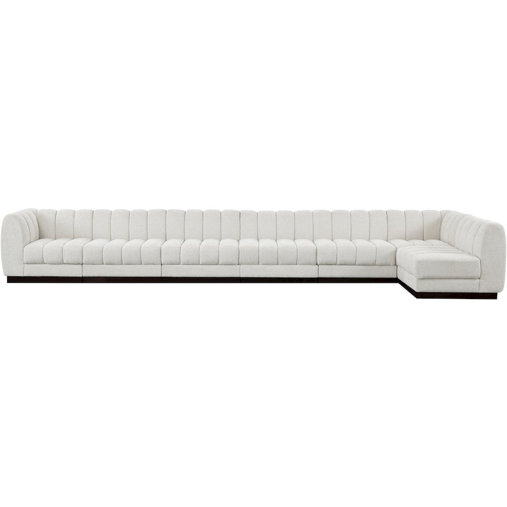 Quinn Cream Chenille Fabric Modular Sectional