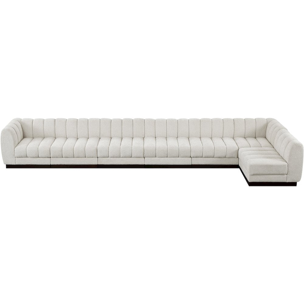 Quinn Cream Chenille Fabric Modular Sectional