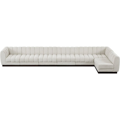 Quinn Cream Chenille Fabric Modular Sectional