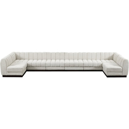 Quinn Cream Chenille Fabric Modular Sectional