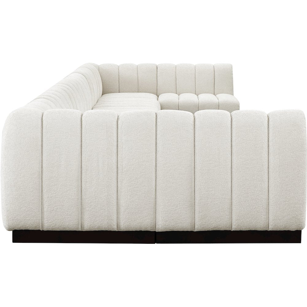 Quinn Cream Chenille Fabric Modular Sectional