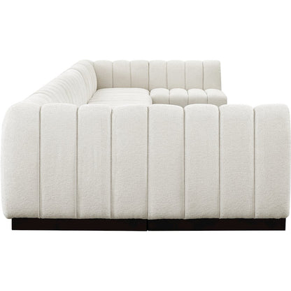 Quinn Cream Chenille Fabric Modular Sectional