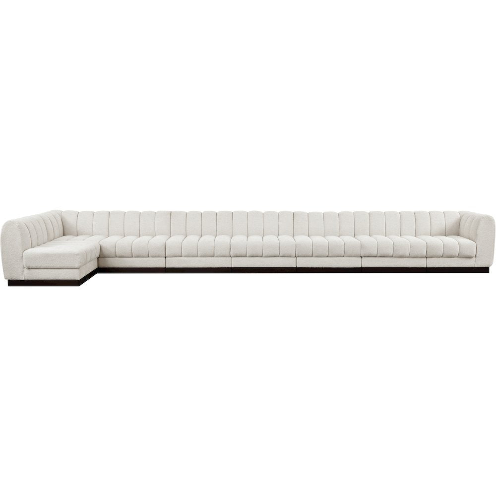 Quinn Cream Chenille Fabric Modular Sectional