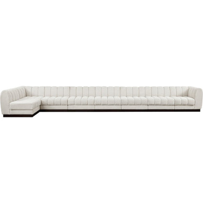 Quinn Cream Chenille Fabric Modular Sectional