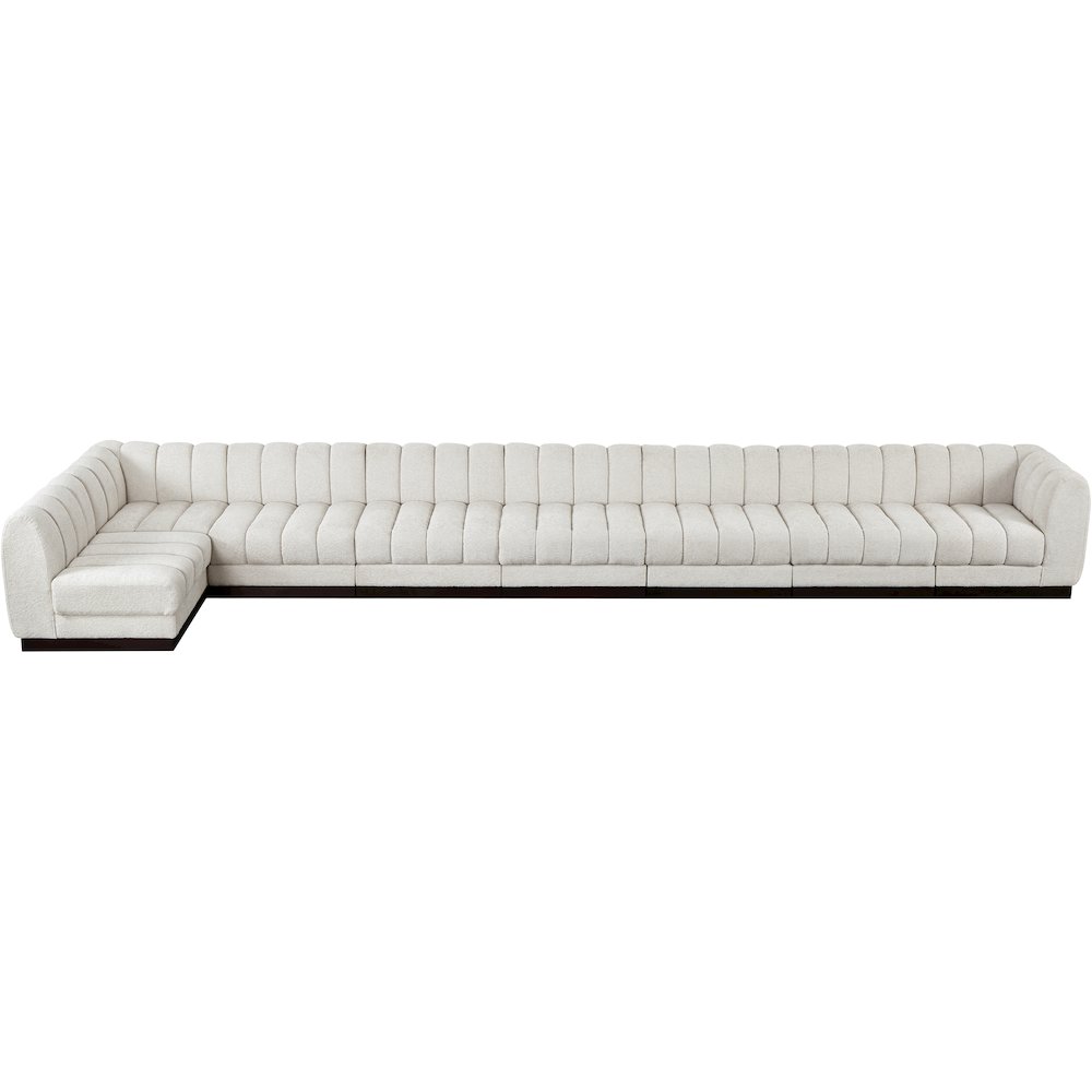 Quinn Cream Chenille Fabric Modular Sectional