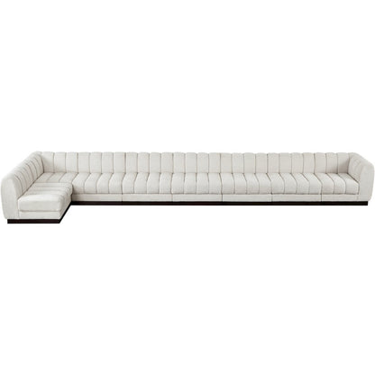 Quinn Cream Chenille Fabric Modular Sectional