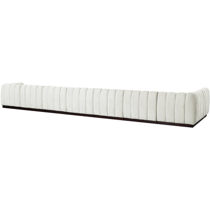 Quinn Cream Chenille Fabric Modular Sectional