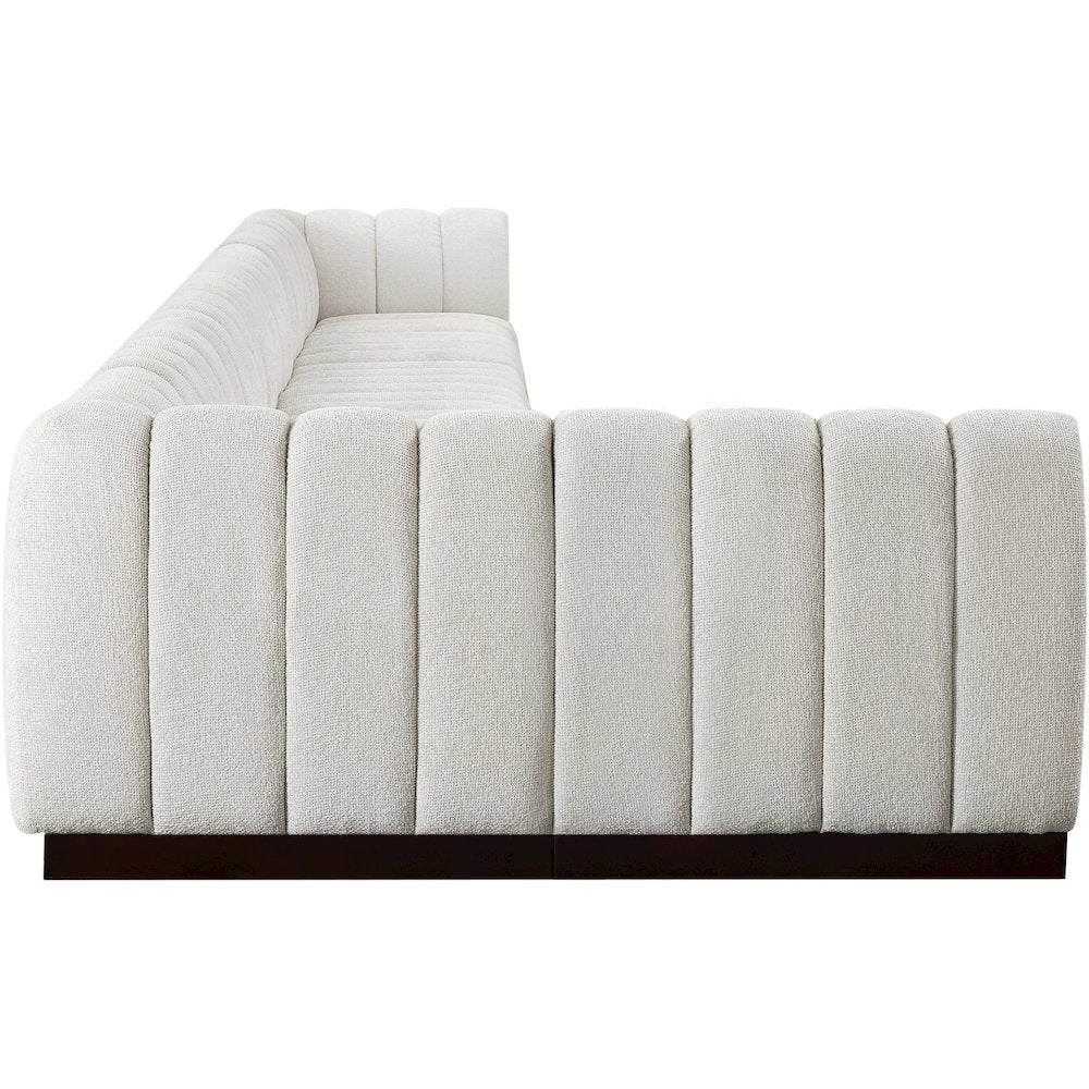 Quinn Cream Chenille Fabric Modular Sectional