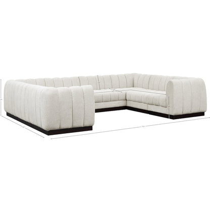 Quinn Cream Chenille Fabric Modular Sectional