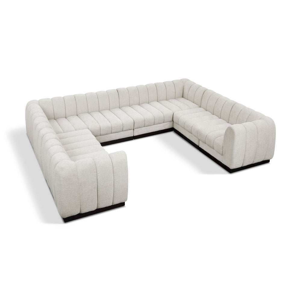Quinn Cream Chenille Fabric Modular Sectional