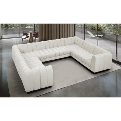 Quinn Cream Chenille Fabric Modular Sectional