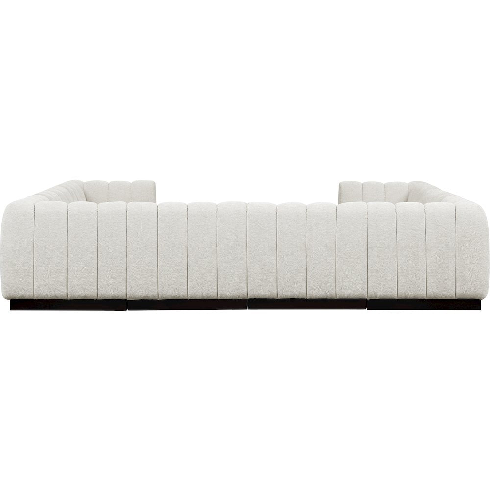 Quinn Cream Chenille Fabric Modular Sectional