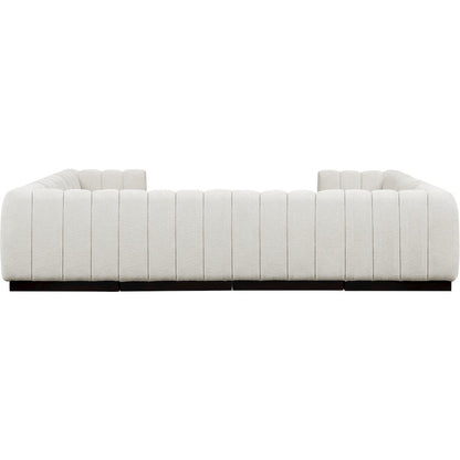 Quinn Cream Chenille Fabric Modular Sectional