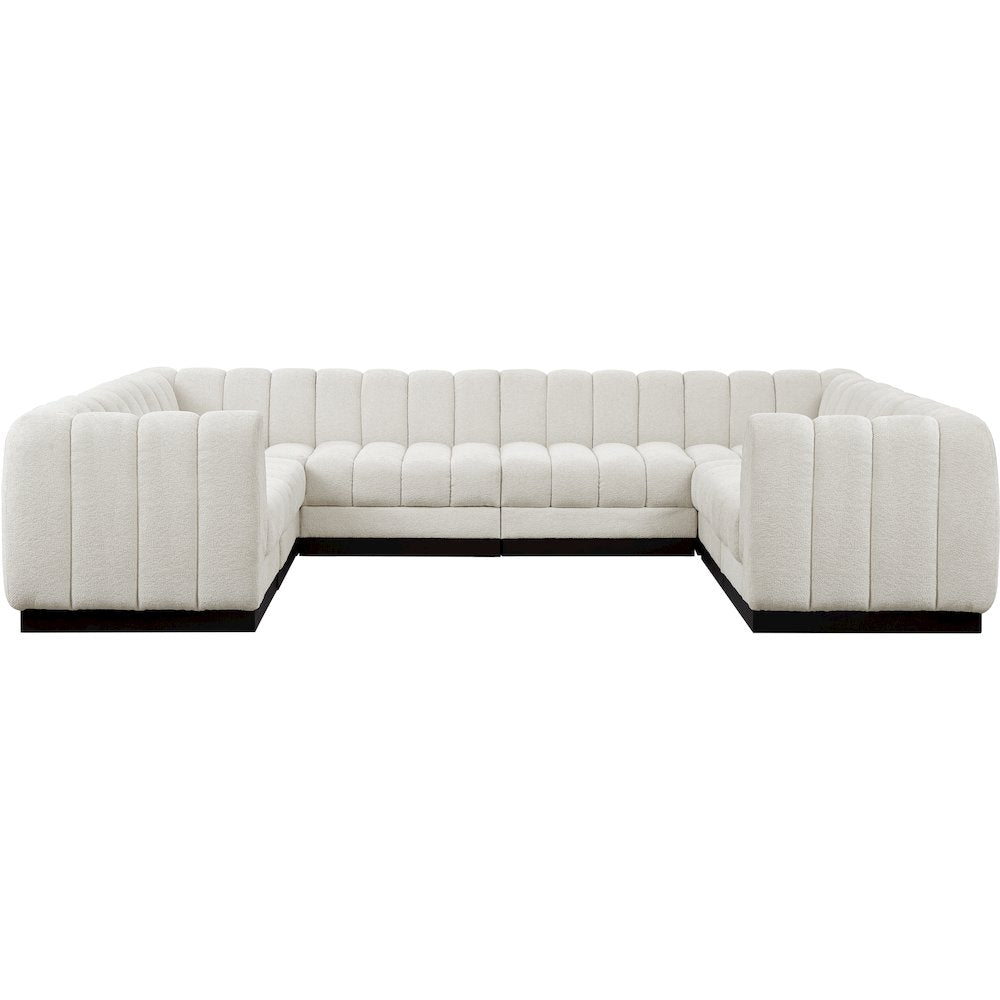 Quinn Cream Chenille Fabric Modular Sectional